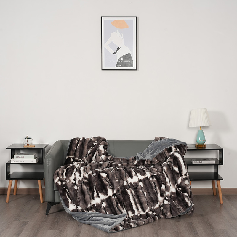 Printed Rabbit Fur Fabric